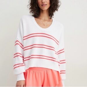 Aerie Women's Sweater with Pink Stripes